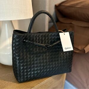 Italian Leather Handwoven Satchel